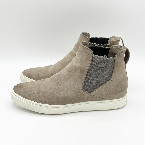 Vince Newlyn Chelsea High-Top Skate Sneaker Straw Beige Suede - Picture 11 of 11